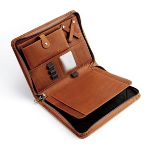 Sac pour ordinateur portable d'affaires en cuir imperméable amélioré avec poche zippée, housse pour ordinateur portable durable personnalisée pour le travail quotidien - Product Image 4