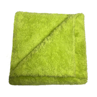 Serviette de lavage de voiture en microfibre double face à poils longs, en polaire corail, sans ourlet, ultra-absorbante, technique de tissage épaissie