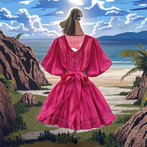 Elegante gonna con scollo a V in misto poliestere gonna Midi moda Casual manica corta Top abbigliamento <span class=keywords><strong>Online</strong></span> estivo fornitore all'ingrosso - Product Image 2