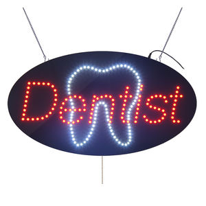 Enseigne LED ovale pour <span class=keywords><strong>dentiste</strong></span>, 15 x 27 pouces, enseignes électroniques à message défilant pour fenêtre - Product Image 1