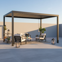 Pergola moderne de luxe en aluminium avec auvent rétractable motorisé, durable et imperméable, pour balcon, cour, décoration extérieure