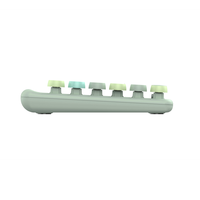 Set Keyboard dan Mouse Nirkabel 2.4G 86 Tombol Ergonomis Tahan Air Warna Hijau Cerah Multimedia dan Mouse 3D 1200 DPI