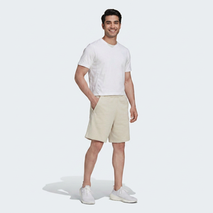 Shorts de sport en coton 70% et polyester recyclé 30%, motif aluminium uni, taille élastique, couleur unie, pour homme. - Product Image 1
