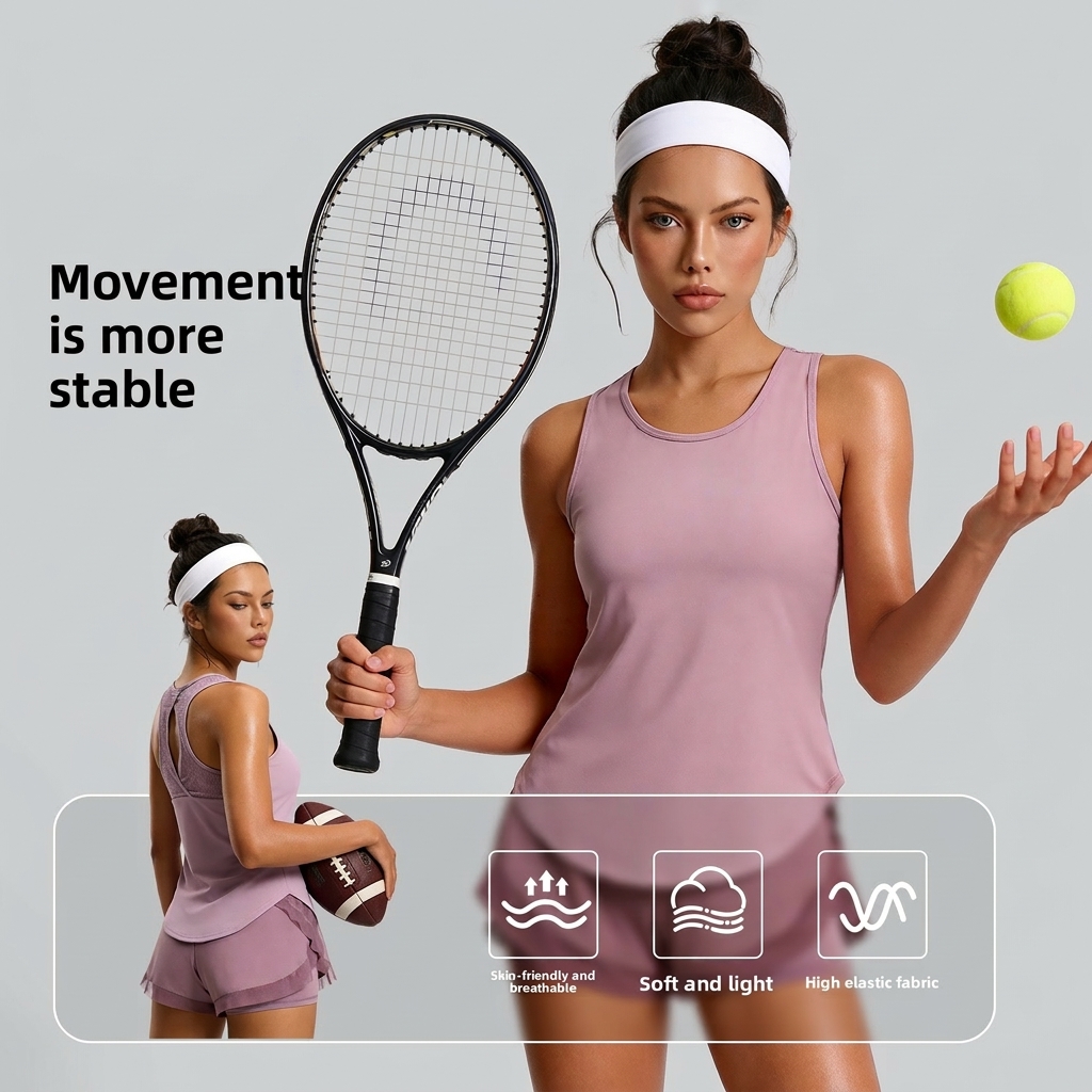 Summer Breathable Outerwear Loose-Fit Running Fitness Yoga Thin Hollowed-Out Mesh Sleeveless Womens Sports Tank Top