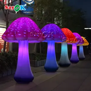 outdoor illuminated simulation xmas ornament big huge mushrooms inflatable