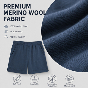 Shorts de sport pour femmes en laine, séchage rapide, logo personnalisé, légers, respirants, pour la course à pied et la randonnée en été - Product Image 2