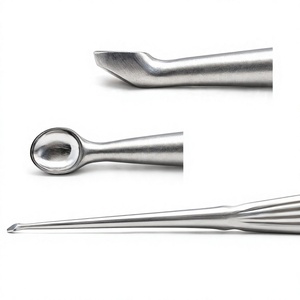 Curettes de fusion spinale à dos plat en acier inoxydable, avec poignée creuse à coupe standard, pour kit d'instruments chirurgicaux - Product Image 1