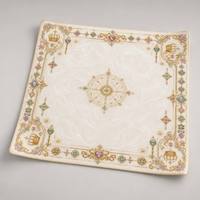 Tapis de jeu de Mahjong Royal Fantasy Élégant, motif Couronne Dorée, Cœur, Clé, Pierre Précieuse, en Caoutchouc Durable Antidérapant, avec Sac Cadeau de Luxe