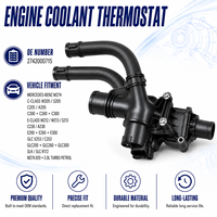 Termostato de Motor para Mercedes Benz OE 2742000715 Compatible con C200 E200 GLA200 GLC200 CLA200 C180 C260 E200, Repuesto Automotriz