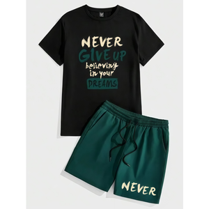 Custom LOGO T-Shirts <b>Set</b> High Street Casual OEM ODM Men's T-Shirts <b>Set</b> Street Retro Printed Man Short Sleeve Tee <b>Set</b> - Product Image 4