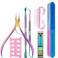 Kit complet d'outils de manucure, brosses à ongles, bandes de polissage, décorations pour ongles, fournitures de soins des ongles de base pour débutants