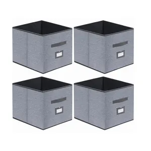 Organizer Home Collapsible Cloth Organizer Box Foldable Cube Storage Organizer Large Storage Bins 4 Pack