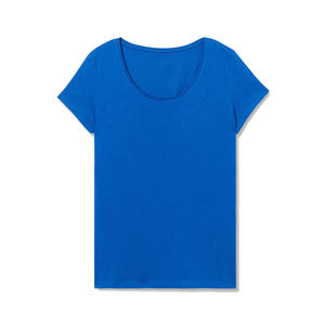 T-shirt en coton à manches courtes de qualité supérieure, couleur unie, séchage rapide, respirant, pièce essentielle intemporelle pour la garde-robe féminine - Product Image 1