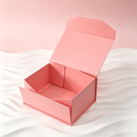 Boîte rigide pliable rose de luxe en gros, personnalisée avec impression, à rabat magnétique, pour emballage cosmétique, perruques et vêtements – Fabricant