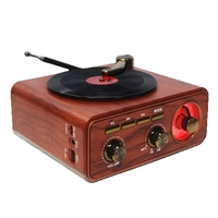 Haut-parleur tourne-disque portable rétro avec radio FM AM SW pleine bande, entrée BT USB TF Card, design vintage pour la maison et l'extérieur