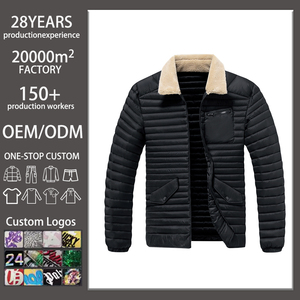 Vêtements en gros OEM/ODM – Blouson d'hiver en <span class=keywords><strong>nylon</strong></span> avec col, style motard, veste de pilote, noir <span class=keywords><strong>hardcore</strong></span>, unisexe, motif sur le devant - Product Image 1