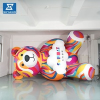 Modèle de mascotte d'ours gonflable personnalisé avec éclairage LED coloré pour la décoration publicitaire de parcs et de festivals en plein air