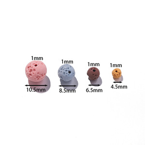 Perles de roche volcanique 4-10mm, perles rondes en pierre pour la fabrication de bracelets, accessoires de bijoux, vente en gros - Product Image 2