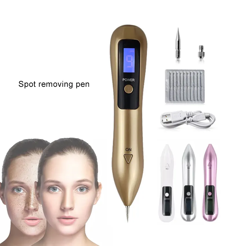 Máquina de remoção de vermes para tatuagem, caneta de plasma com iluminação LCD LED para remoção de verrugas e verrugas, cuidados com a pele e rosto