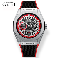 Bonest Gatti Herrenuhren Top-Luxusmarke Mode Herren Wasserdichte Automatische Mechanische Uhr BG9601-A4