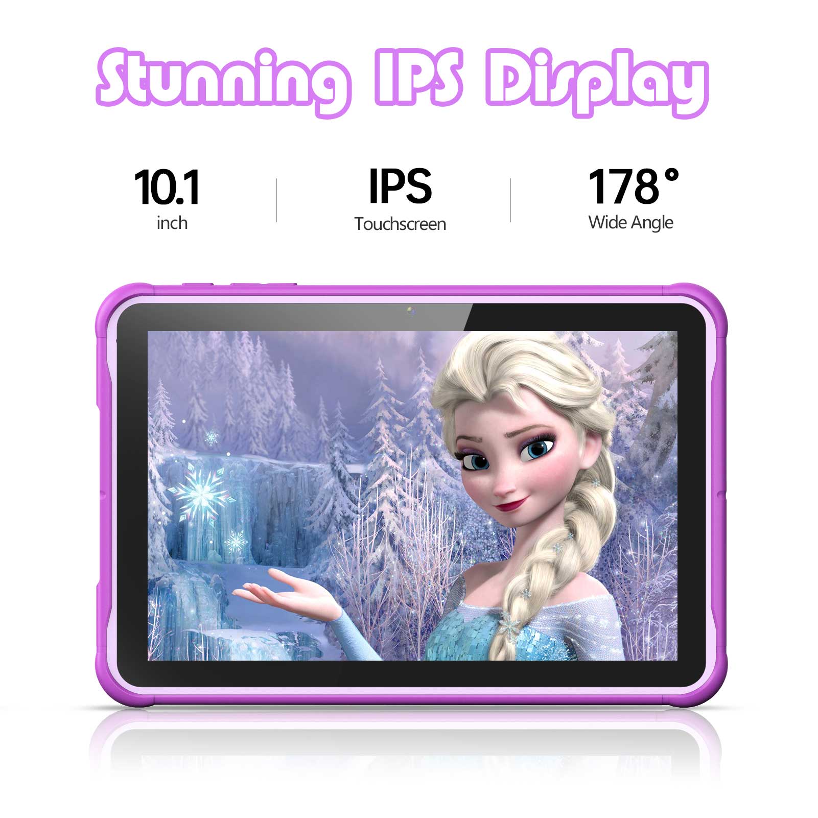 キッズタブレット 10.1インチ 紫 子供向けタブレット K10 パープル 子供用学習タブレットPC 10.1インチ 2G+64G 6000mAh 教育