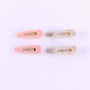 Pince à cheveux en acétate de marbre rose Pince à cheveux plate à carreaux scintillants - Product Image 5