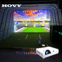 Simulateur de golf d'intérieur, système d'entraînement interactif de projection avec suivi de swing de haute précision pour club, complexe hôtelier, bureau