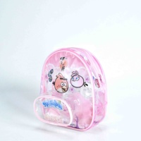 Sac à dos scolaire personnalisé en PVC, motif pied-de-poule, bandoulière chaîne, tendance, transparent, imperméable, fermeture éclair (unisexe)