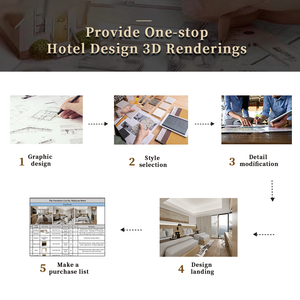 Muebles de dormitorio modernos para apartamentos de hotel, juego completo, tamaño personalizado, muebles para suite de hotel para proyectos de hostelería para contratistas. - Product Image 4