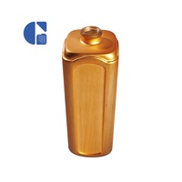 Bouteille de parfum en verre doré rectangle unique de luxe 100ml bouteilles vides de parfum en gros