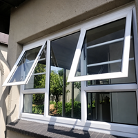 Fenêtre en verre à ouverture verticale en aluminium à rupture de pont thermique sur mesure, double vitrage insonorisé et étanche pour jardin et villa