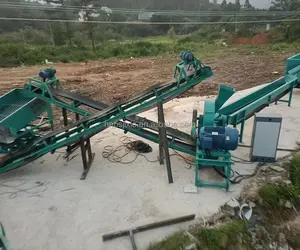 Waste wood slicing machine Double roller trunk peeling machine Swing screen