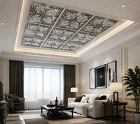 Plaque de plafond décorative en PVC gaufré style étain antique pour salon, hôtel, bureau