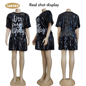 YACHEN Abito Camicia con Paillettes Scintillanti per Compleanno, Maglietta da Donna 'IT È il Mio Compleanno' per Feste, Discoteche, Festival e Club - Product Image 3