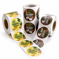 Autocollants personnalisés avec logo, étiquettes pour fruits, vinyle imperméable, 100% alimentaire, pour l'emballage des fruits, la marque des produits, autocollant en rouleau personnalisé