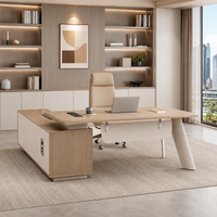 Ensemble de bureau de direction léger, grand poste de travail pour manager avec rangement, fabricant de mobilier de bureau OEM ODM