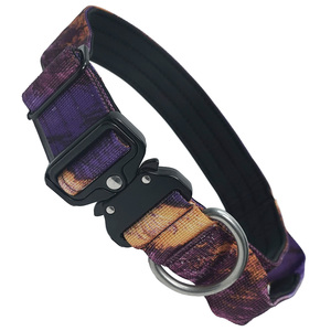 Custom Heat Transfer Printed Nylon Tactical Dog <b>Collar</b>, Premium <b>Metal</b> Buckle Dog <b>Collar</b> for Medium Large Dogs Stainless steel D - Product Image 1