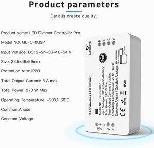 Gledopto ZigBee 30ควบคุมแสง2.4G RF รีโมทควบคุมไฟ LED Pro พร้อมการควบคุมด้วยเสียงเข้ากันได้กับ <span class=keywords><strong>Echo</strong></span> <span class=keywords><strong>Plus</strong></span> และ Studio - Product Image 5