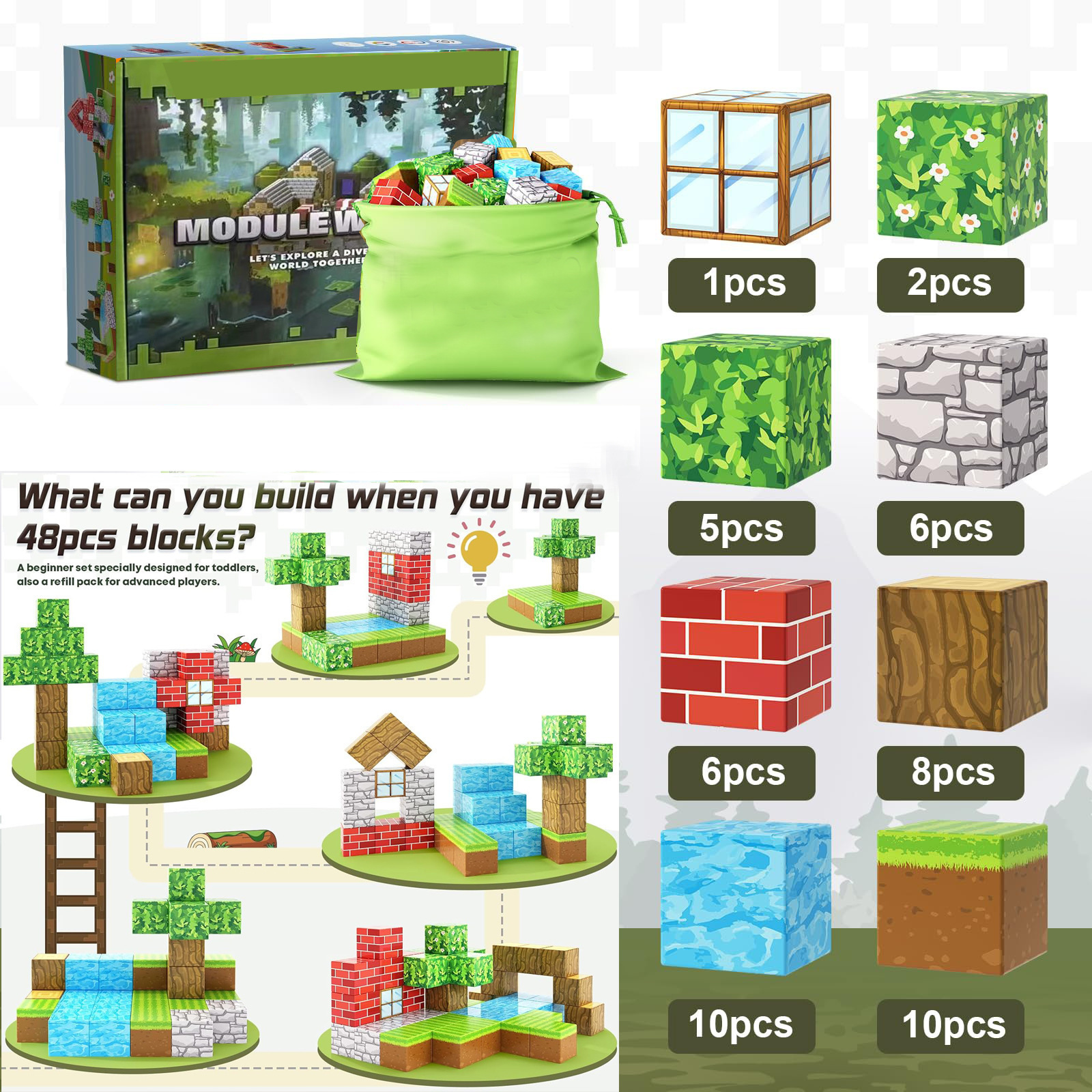 2cm [super primitive forest -48pcs] send 1 boy