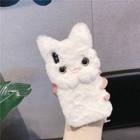 Focus Usine Offre Spéciale prix chat mignon étui en peluche pour iPhone étui souple en TPU étuis de téléphone portable en peluche