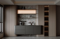 Maßgefertigter Moderner Stilvoller Mehrstöckiger Barschrank mit Verstecktem Stauraum für Wohnzimmer Esszimmer