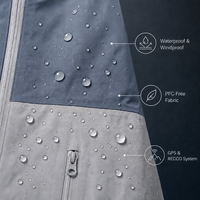 Chaqueta Impermeable de Alta Resistencia, Libre de PFC, Antiestática, para Senderismo, con Tejido Recubierto, Softshell OEM, Azul Pizarra, Azul Marino, Verde Bosque