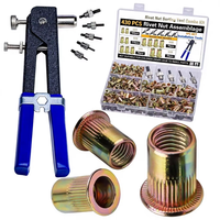 Kit d'outils pour rivets à pression 430 pièces métriques (M8/M6/M5/M4/M3) pour la décoration de meubles, l'automobile, la marine et l'industrie