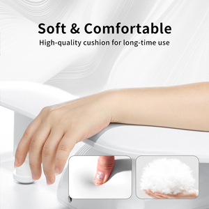 Poggiabraccio Ergonomico <span class=keywords><strong>U2</strong></span> Personalizzabile in Morbida Pelle Antimacchia con Supporto per Manicure - Product Image 5