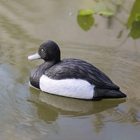 Décoy de canard à col rond en plastique noir et blanc, decoy de chasse artificiel en PE pas cher pour la décoration de jardin