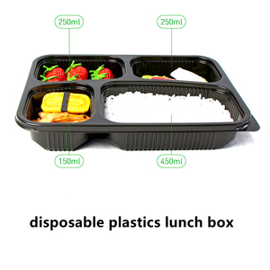 Fiambrera de plástico desechable para comida, contenedores rectangulares para llevar comida, color negro - Product Image 6