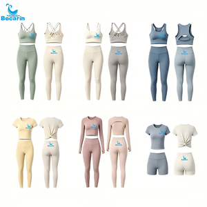 OEM <strong>Women</strong> <strong>White</strong> Lightweight Push up Gym Workout Set Sports Bra and <strong>Leggings</strong> Sustainable Yoga Wear Sets Bamboo Fiber Yoga Set - Product Image 2