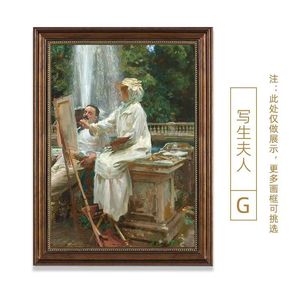 Lienzo de niña de alta calidad, pintura de retrato de mujer Retro con Marco, decoración de pared de estilo europeo para casa, Hotel, tamaño personalizado - Product Image 1