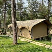 Tente de glamping de luxe pour 2 personnes, maison de villégiature en plein air avec salle de bain pour hébergement en safari
