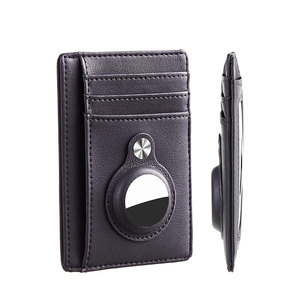 Cartera de Cuero Genuino de Primera Calidad, Tarjetero de Lujo con Ranura para AirTag, Bloqueo RFID, Ranuras para Tarjetas de Visita, Ranuras para Tarjetas de Crédito, Sin Cierre - Product Image 1